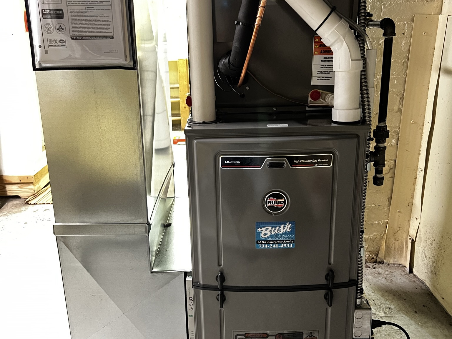 Bush Heating and Cooling Near You Gas Furnace Installation Project